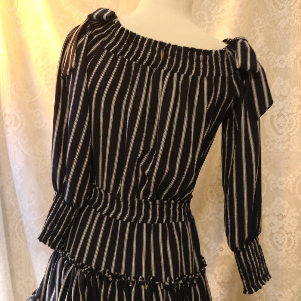 MISA Los Angles minidress XS stripped, smocked and ruffled - Picture 3 of 9